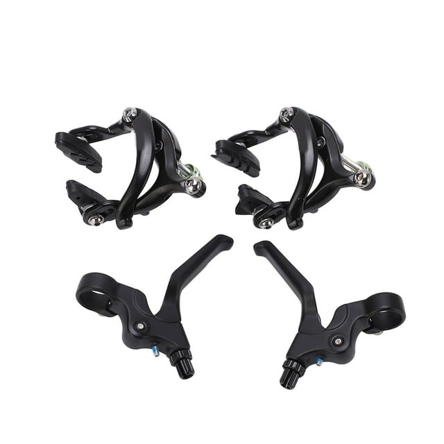Bike Brake Set, Aluminum Alloy Heavy Duty Lightweight Bike Brakes Calipers Symmetrical Design for Folding Bike