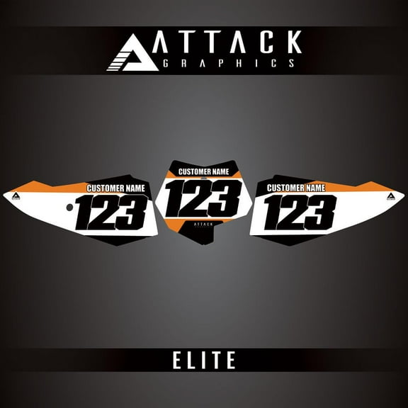 Attack Graphics Elite Number Plate Backgrounds for KTM 50 SX 2011