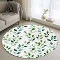 3ft Round Rug Green Leaves Area Rugs for Living Room Bedroom Washable ...