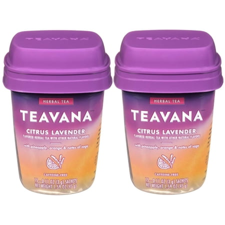 Teavana Citrus Lavender, Herbal Tea With Pineapple, Orange and Notes of Sage | 15 Sachets (Pack of 2)