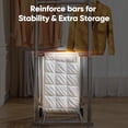 thumbnail image 4 of HOKEEPER Heavy Duty Double Rails Clothes Rack with Shelves, 450lbs Capacity Steel Garment Rack with Wheels, Commercial Grade Adjustable Length Bottom Mesh Shelf for Storage, Silver, 4 of 7