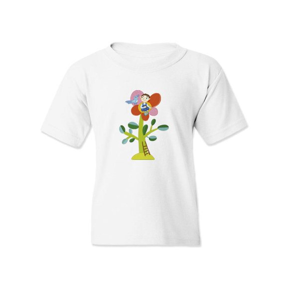 Boy On The Top Of A Flower T-Shirt Juniors -Image by Shutterstock,  x-Large