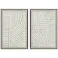 thumbnail image 2 of PixonSign Framed Wall Art Set Grunge Tribal Pattern Landscape Abstract Shapes Geometric Canvas Prints Cozy Neutral Minimal Decorative Nordic Zen Bohemian for Home Decoration - 24"x36"x2 White, 2 of 5