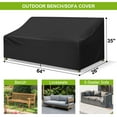 thumbnail image 2 of DONGPAI Patio Sofa Cover Waterproof 2-Seater Outdoor Sofa Cover Patio Furniture Covers for Outdoor Furniture Loveseat Couch, 64"x 26"x 35", 2 of 6