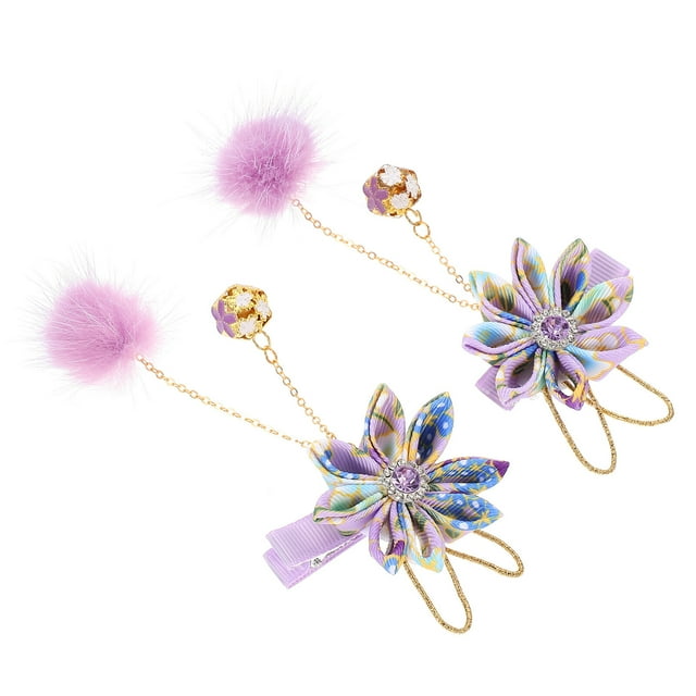 SHOWERORO 2 Pcs Barrettes Fleur pour Nourrissons Style Rétro Épingle à Cheveux avec Accessoire Cosplay