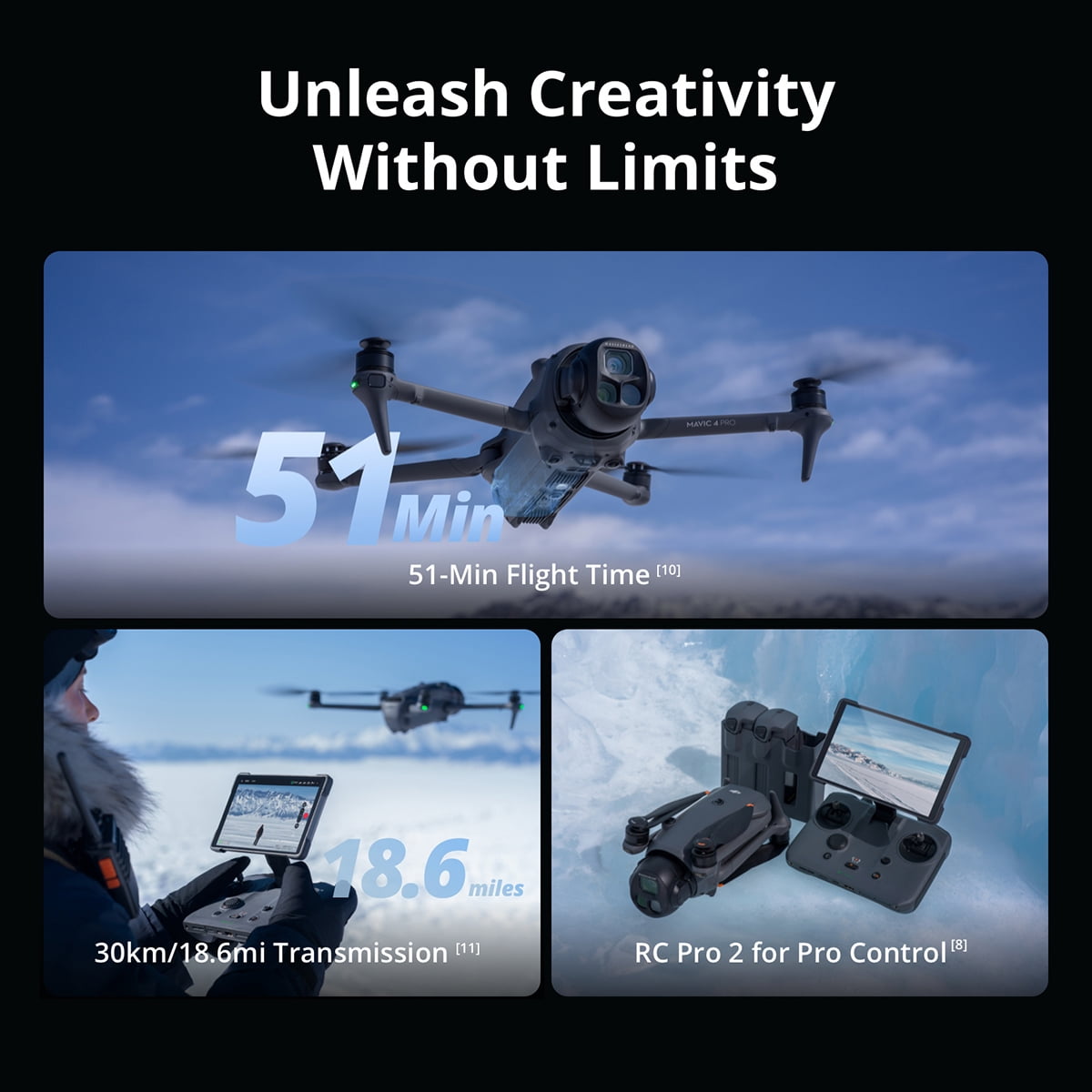 DJI Mavic 4 Pro Drone Fly More Combo with RC 2 Remote Controller