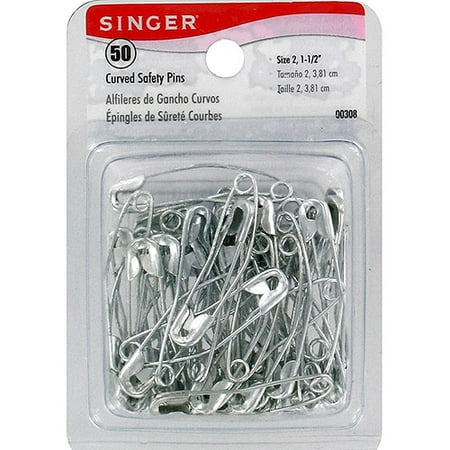 Singer Curved Safety Pins, 50-Pack
