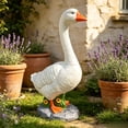 thumbnail image 6 of 22in Giant Vinyl White Goose, Shock-resistant and Detachable Porch Goose Statues, Indoor or Outdoor Decorative Goose Figurine for Garden, Patio, or Entryway Accent, 6 of 10