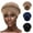 Khaki, black, navy blue, variant on 4 Pieces Turbans for Women Soft Pre Tied Knot Headwrap Sleep Hat, 4 Colors：Black Gray Khaki Navy Blue