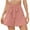 Pink, variant on gbyLJF Womens Shorts Dressy Casual Summer Elastic High Waist Flowy Ruffle Shorts Baggy Wide Leg Shorts with Belt Lace Up