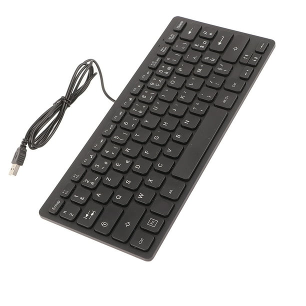 Teclados de computadora Diseño ergonómico Teclado mecánico ultrafino mini duradero con cable de 78 teclas para PC portátiles (francés)