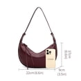 thumbnail image 2 of Genuine Leather Crescent Bag, Women's Grainy Hobo Underarm Shoulder Crossbody Purse, 2 of 8
