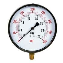 Supply Giant 4.5" Utility Dry Water Pressure Gauge 400 PSI, 1/4" NPT Lower Mount