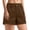 Coffee, variant on Womens Cargo Shorts Elastic High Waist Lounge Shorts with Pockets Summer Loose Fit Lightweight Workout Shorts for Runing Streetwear Khaki M