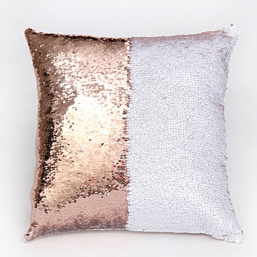 DIY Two Tone Glitter Sequins Throw Pillows Decorative Cushion Covers