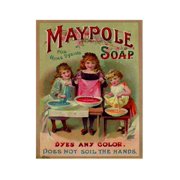 Maypole Soap For Home Dyeing Vintage Style Metal Advertising Wall Plaque Sign Or Framed Picture Frame 128 Inch