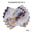 thumbnail image 2 of Linen Placemat With 18×12in Double Stitching Is Effectively Insulated And Foldable For Family Hotel Picnic Trips Purple-White-Gold Marble Four Pieces, 2 of 8