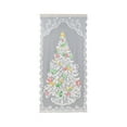 thumbnail image 2 of Christmas Tree Lace Curtain – 78"x39" White Sheer Window Panel with Snowman Pattern, Threaded Pole Top – Holiday Window Decoration for Living Room, Bedroom, or Party Backdrop, 2 of 6