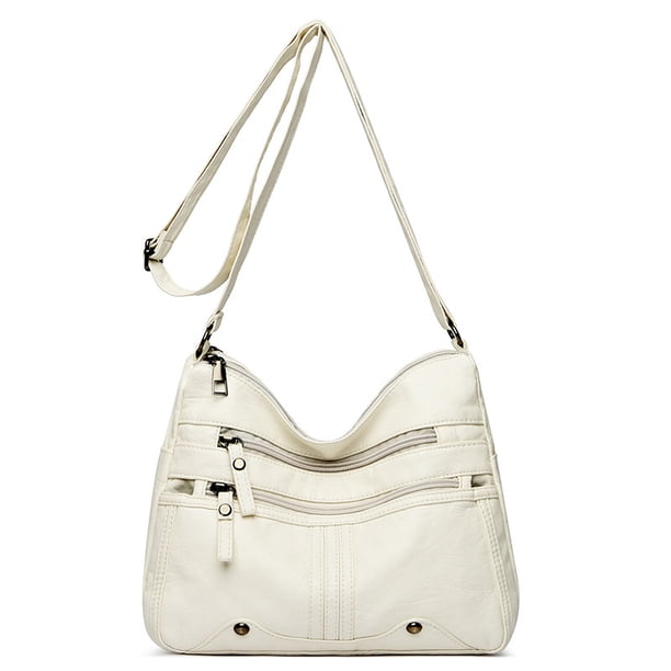 Bolso de mujer de mediana edad y mayor Bolso bandolera de cuero suave Mochila informal de mujer de mediana edad con múltiples compartimentos para mujer
