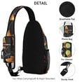 thumbnail image 3 of Sling Backpack,Halloween Pumpkins and Candy Corn Crossbody Bag with Water Bottle Holder,Waterproof Sling Bag for Men/Women with Chest Phone Holder for Hiking,Travel, 3 of 6