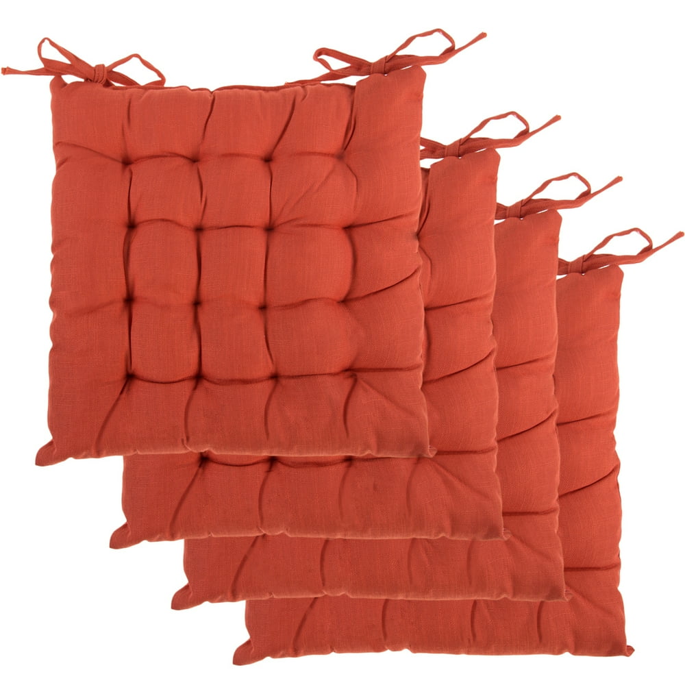 Dream Home (Set of 4) Indoor Chair Pads Inches Square Tufted Seat