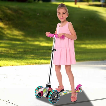 - 3 Wheel Kick Scooter for Kids Boys Girls with flashing wheels,4 Adjustable Heigh,for Children from 3 to 17 Years Old Hifashion