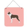thumbnail image 1 of Caroline's Treasures Boston Terrier Tablero de ajedrez rosa para colgar en la pared o en la puerta BB3644DS66, 6 x 6, multicolor Caroline's Treasures BB3644DS66, 1 of 1