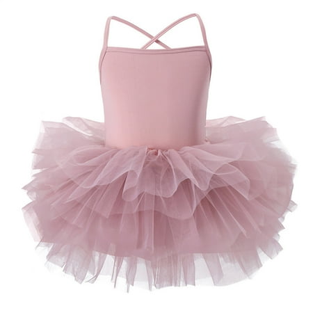 Kiijoy Girls Ballet Dance Dress Leotard Sleeveless Dancewear Ballet Tutu Skirt Sizes 7-8