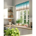 thumbnail image 3 of Teal Green Valances for Windows Khaki Gradient Valance Rod Pocket Light Filtering Short Window Treatments Curtains for Kitchen Bathroom Living Room Bedroom, 1 Panel, 54 x 18 Inch, 3 of 7