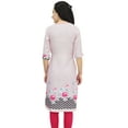 thumbnail image 2 of Bimba Women's Pink Moss Georgette Kurti Summer Wear Printed Tunic Kurta-18, 2 of 9