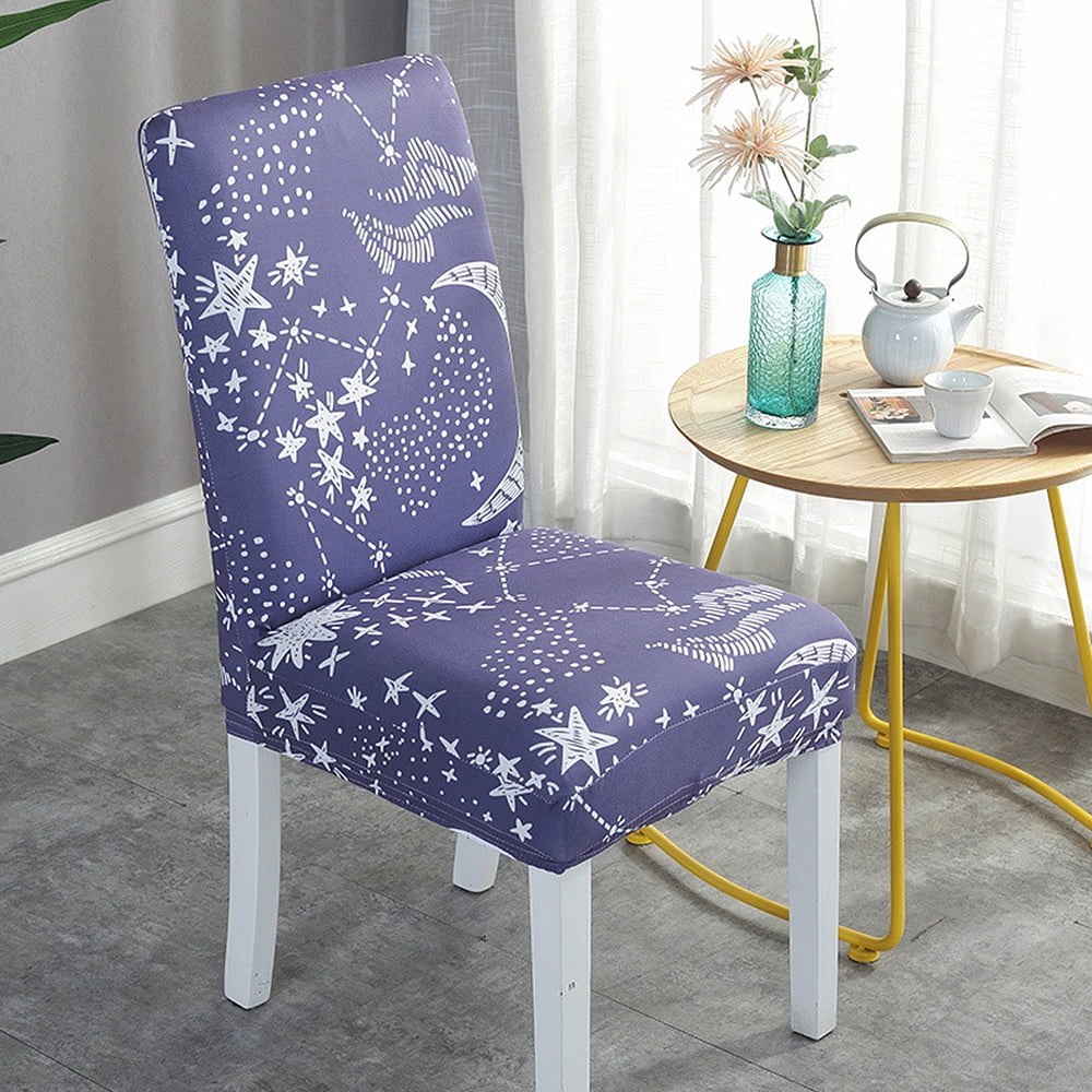 10Pcs Removable Stretch Dining Chair Seat Cover Wedding Banquet Decor Blue 