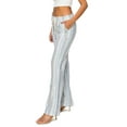 thumbnail image 2 of Cali1850 Women's Casual Linen Pants 32" Inseam Oceanside Drawstring Smocked Waist Lounge Beach Pants with Pockets, 2 of 5