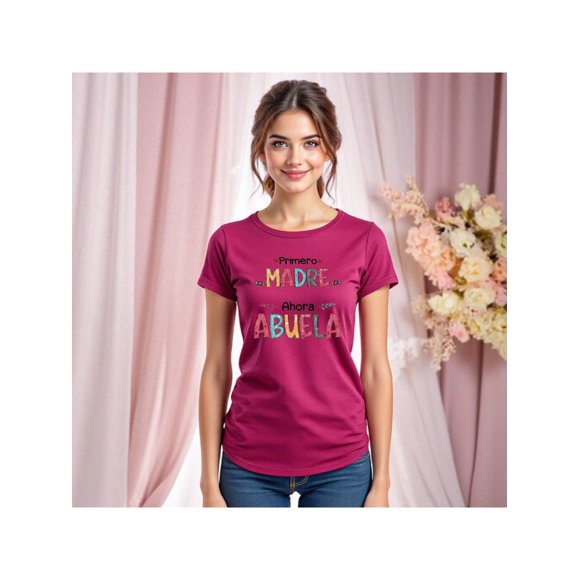 Playera De Primero Madre, Ahora Abuela – Regalo con Amor para Súper Abuelas Color Rosa Dorado Talla Grande Marca Emil SaEs