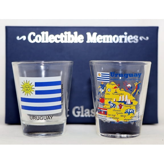 Uruguay Souvenir Boxed Shot Glass Set (Set of 2)