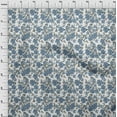 thumbnail image 3 of oneOone Organic Cotton Poplin Twill Fabric Leaves & Floral Ikat Fabric Prints By Yard 42 Inch Wide, 3 of 4