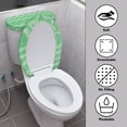 thumbnail image 3 of HELLHERO Serrated Pattern Design Stylish Gifts Polyester Fabric Bathroom Toilet Lid Cover, Soft, Fits All Toilet Shapes U-Shaped Adjustable, Non-Slip, 3 of 8