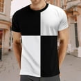 thumbnail image 2 of Afdoent Mens T Shirts Men Solid Color Crew Neck Splicing Short Sleeve Shirt Top Streetwear, 2 of 4