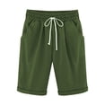 thumbnail image 1 of DPTALR Women's Summer Solid Five Points Large Size Cotton Linen Pants Casual Pants, 1 of 5
