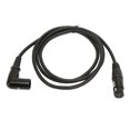 thumbnail image 3 of Cable de sonido XLR en ángulo recto macho a hembra, plateado, de 3 pines, cable de micrófono XLR para altavoz y amplificador, 4,9 pies, 3 of 12
