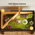 thumbnail image 6 of PawHut Tortoise Habitat, Wooden Tortoise Enclosure with Storage Shelf, Clear Windows, Lamp Holder, Openable Top, Built-in Tray, Yellow, 6 of 10
