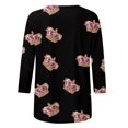 thumbnail image 5 of PMUYBHF T-Shirt Imprimé Joyeuses Fêtes Manches 3/4 Col Rond Blouse 5708 m, 5 of 5