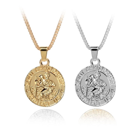 pcs St Michael The Archangel Catholic Medal Stainless Steel Amulet Pendant Necklace 22+2