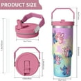 thumbnail image 4 of 30oz Cartoon Movie Stainless Steel Tumbler with Lid and Straw,Spill Proof Cartoon Travel Cup for Cartoon Lovers,Double Wall Vacuum Insulated Coffee Mug with Top Handle Pink, 4 of 7