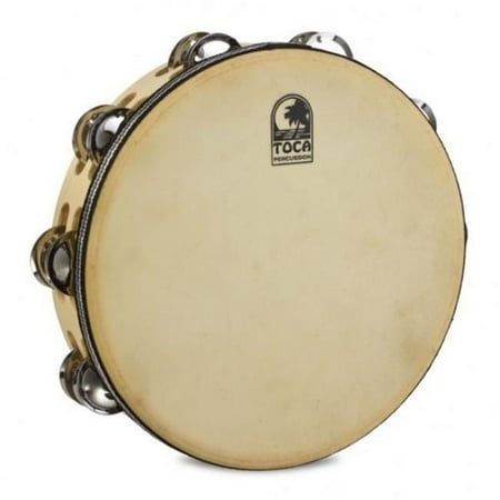 Toca T1010H 10 in. Players Series Double Row Wood Tambourine with Head