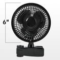 thumbnail image 5 of 6-Inch Clip Fan with 63 inches Cord,Monkey Fan,2-Speeds Control Mini Desk Fan,Manually Adjustable 90° Angles,15W,USB Powered Grow Tent Fan,Black, 5 of 8