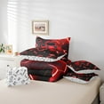 thumbnail image 3 of Red Honeycomb Bed in a Bag Queen Comforter Set 7 Piece,Gaming Bedding Sets Gamer Room Decor Sheet Set with Comforter, 3 of 5