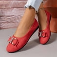 thumbnail image 4 of HTHLVMD Slip On Flat Shoes, Party Flat Shoes, Retro Bow Flats, Office Shoes, Women's Round Toe Ballet Shoes Flats Comfortable Ballerina Shoes Slip On Work Flats for Walking, Driving, Dressy, Red 6.5, 4 of 4