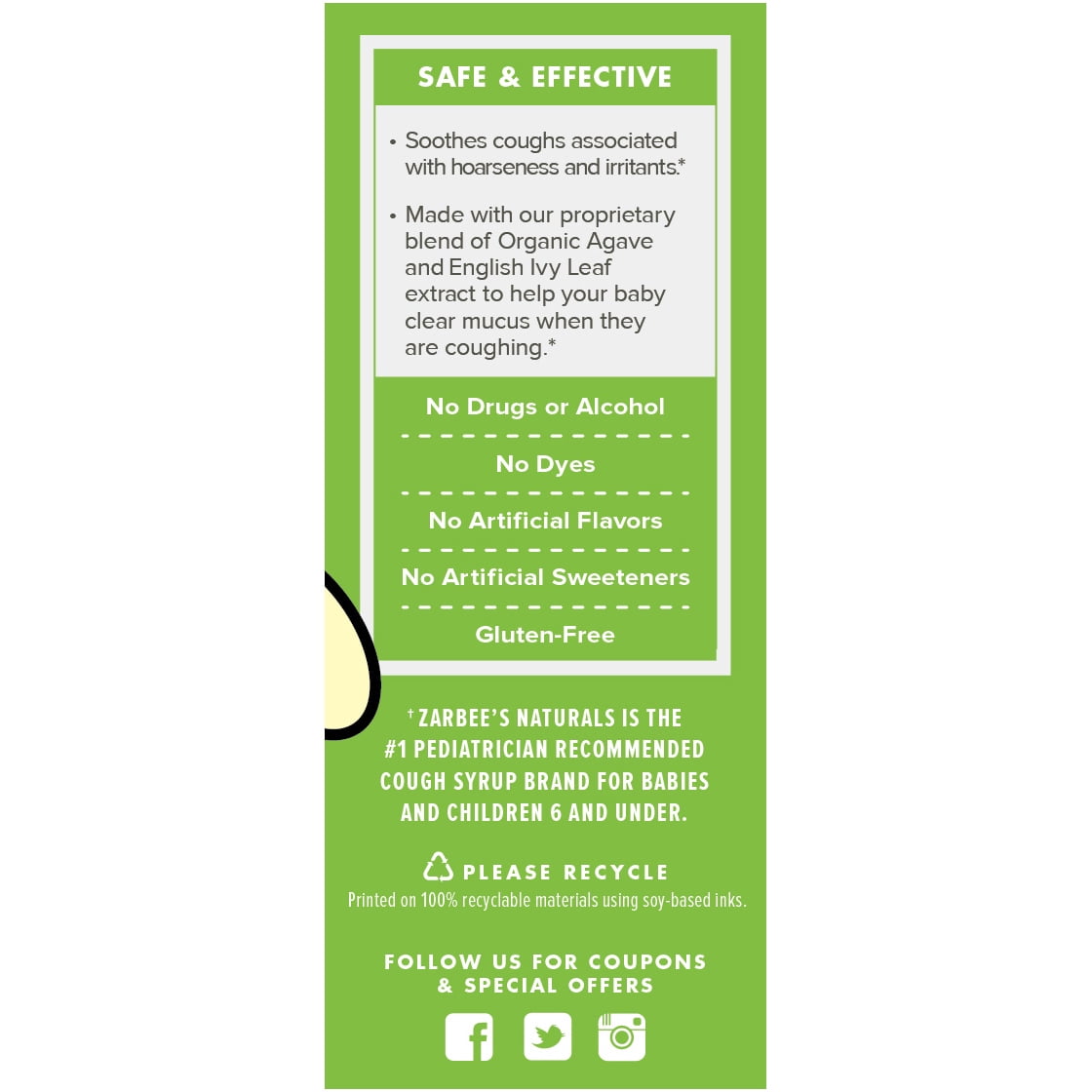 Zarbee's Naturals Baby Cough Syrup + Mucus, Natural Grape, 2 fl oz