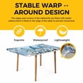 thumbnail image 4 of Blue Ombre Gnomes Christmas Table Cloths for 4 Foot Rectangle Tables, Xmas Balls Tree Snowflake Retro Patio Waterproof Elastic Fitted Tablecloths, Washable Rectangular Table Cover for Camping, 4 of 8