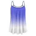 thumbnail image 3 of Royisotas Summer Women's Tank Tops Light Blue Casual Sleeveless Camisole Tops for Women Thin Strap Crew Neck Gradient Color Pleated Womens Cami Tops, 3 of 4